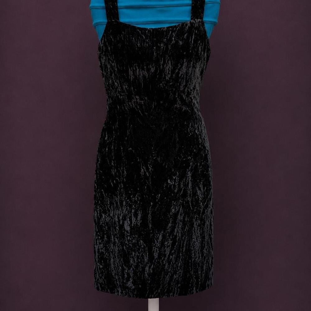 Vintage scott mcclintock black crushed velvet dress